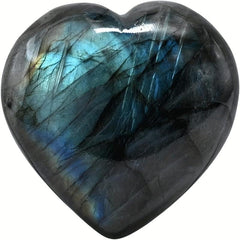 Labradorite Crystal Heart Palm Stone for Chakra Balancing