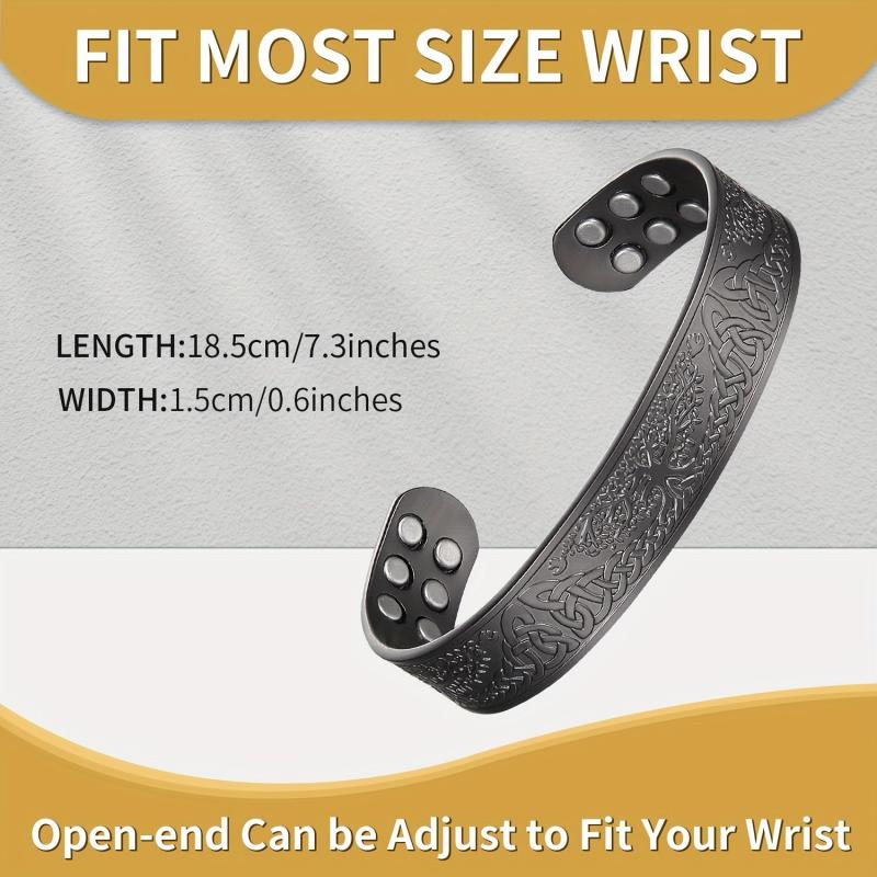 Mens Copper Magnetic Bracelet Ultra Strength 18 Magnets Adjustable Dad Gift