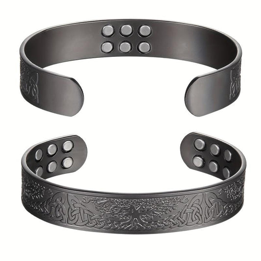 Mens Copper Magnetic Bracelet Ultra Strength 18 Magnets Adjustable Dad Gift