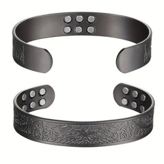 Mens Copper Magnetic Bracelet Ultra Strength 18 Magnets Adjustable Dad Gift