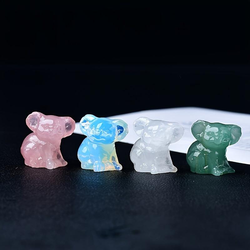 Natural Crystal Koala Hand Carving Craft Stone Kola Home Decor