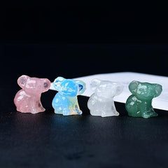Natural Crystal Koala Hand Carving Craft Stone Kola Home Decor