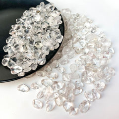 Clear Quartz Crystal Chips Polished Stones for Jewelry Making