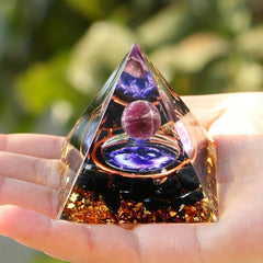 1pc Amethyst Orgone Pyramid Healing Reiki Chakra Meditation Tool