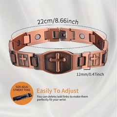 Jecanori Solid Magnetic Copper Bracelet For Men Cross