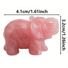 Natural Golden Tiger's Eye Elephant Guardian Statue Figurine 1.5 Inch