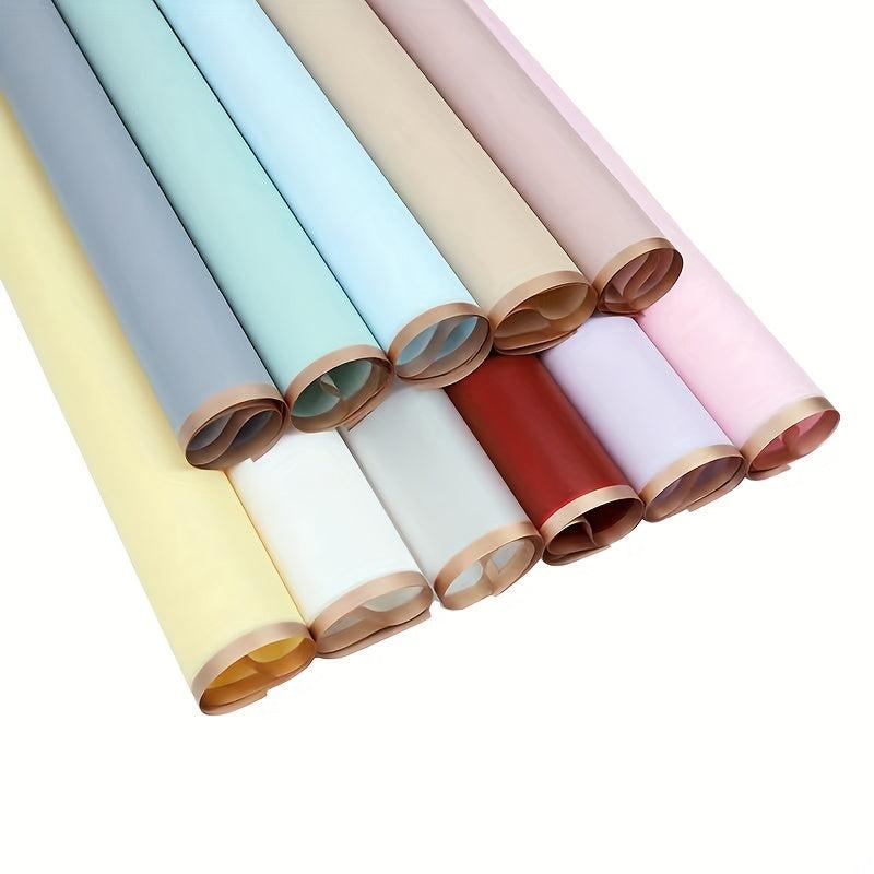 10 Sheets Waterproof Rose Gilt Jelly Film Flower Wrapping Paper
