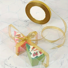 25 Long Golden & Silvery Onion Ribbons with Silk Ribbon for Gift Packaging