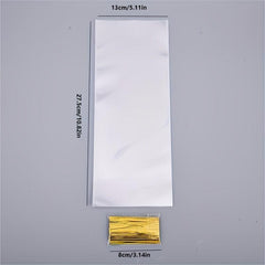50pcs Transparent Flat Mouth Candy Bag Biscuit Snack Packaging