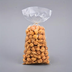 50pcs Transparent Flat Mouth Candy Bag Biscuit Snack Packaging
