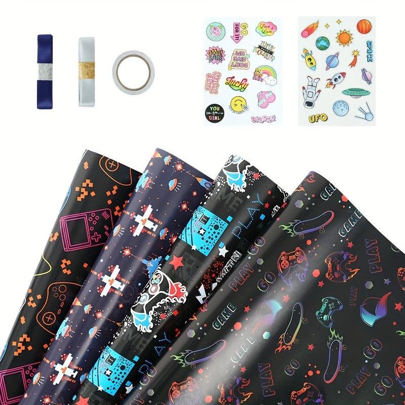 Game Console Cartoon Wrapping Paper Birthday Party Gift Tissue Supplies