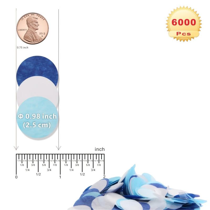Colorful Tissue Paper Confetti 60g Round Confetti Royal Sky