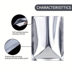 100pcs Double Sided Aluminum Foil Silver Bag for Mask Cosmetics