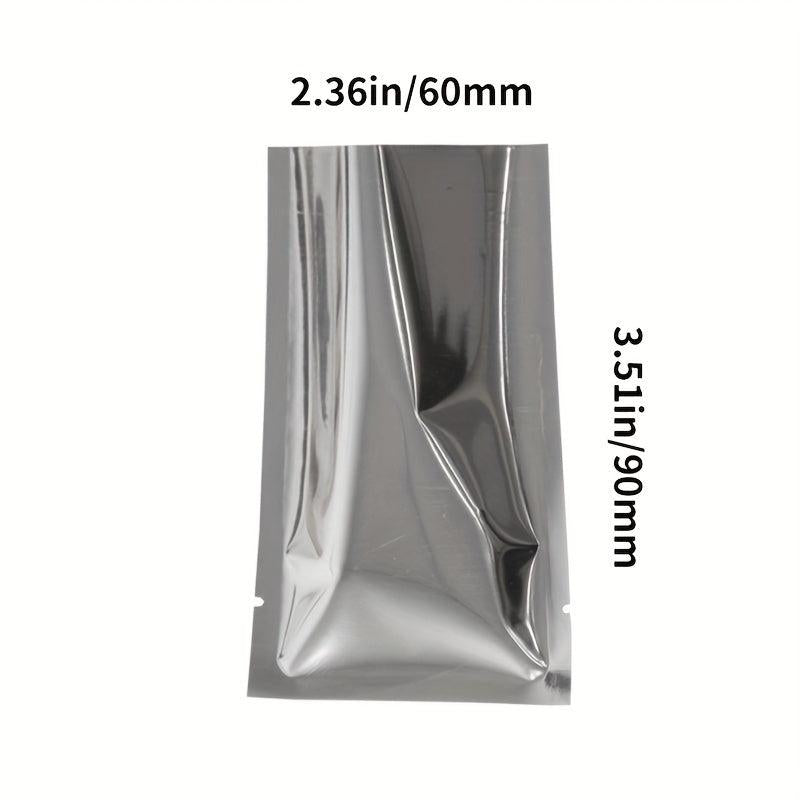 100pcs Double Sided Aluminum Foil Silver Bag for Mask Cosmetics