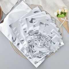 100pcs Double Sided Aluminum Foil Silver Bag for Mask Cosmetics