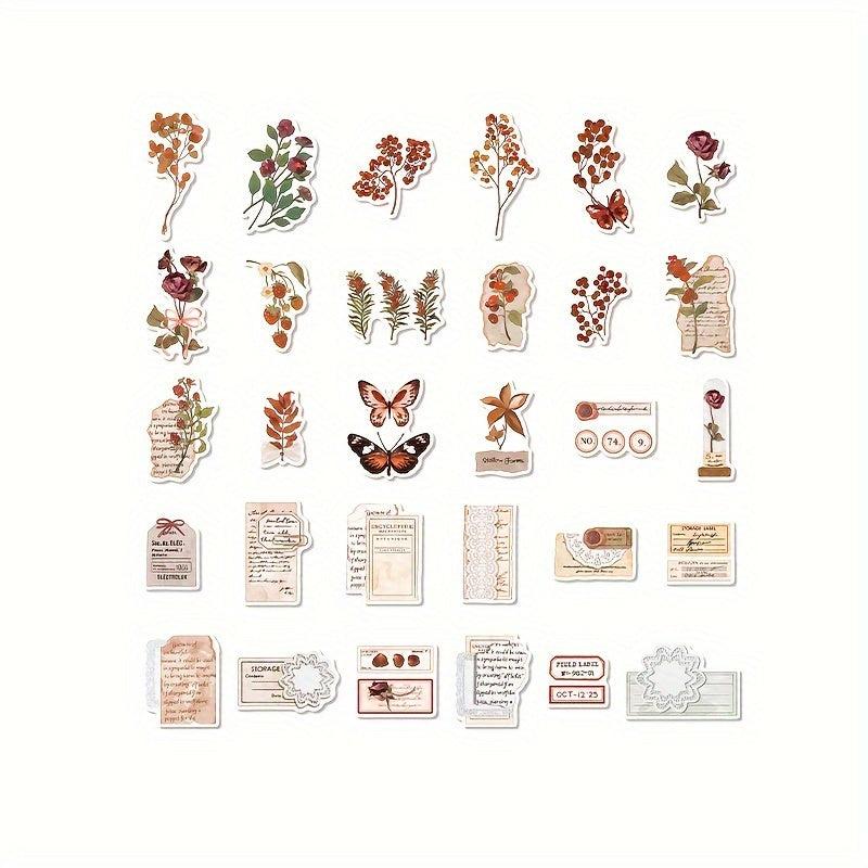 30 Plants and Paper Stickers Pack DIY Scrapbook Photo Album Stickers