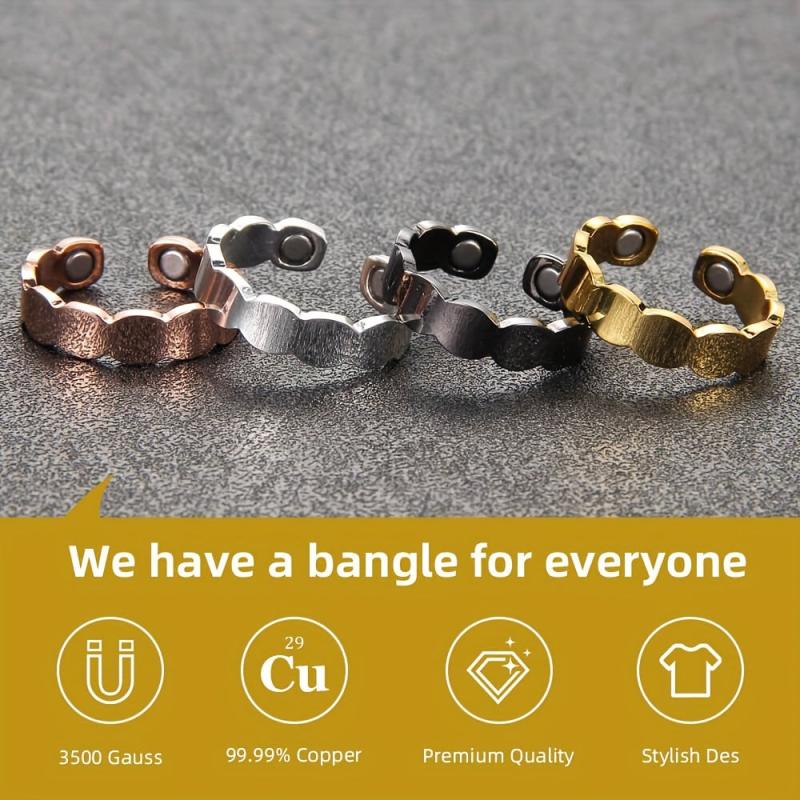 1pc Lymphatic Drainage Copper Rings Magnetic Lymph Detox Ring Jewelry Gift