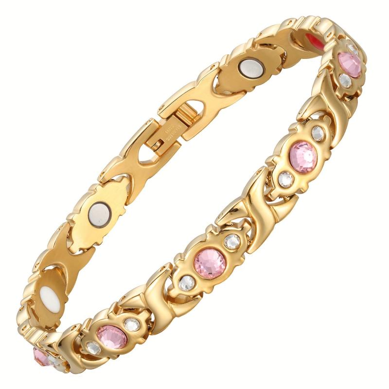 Adjustable Magnetic Bracelet with Crystals