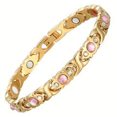 Adjustable Magnetic Bracelet with Crystals