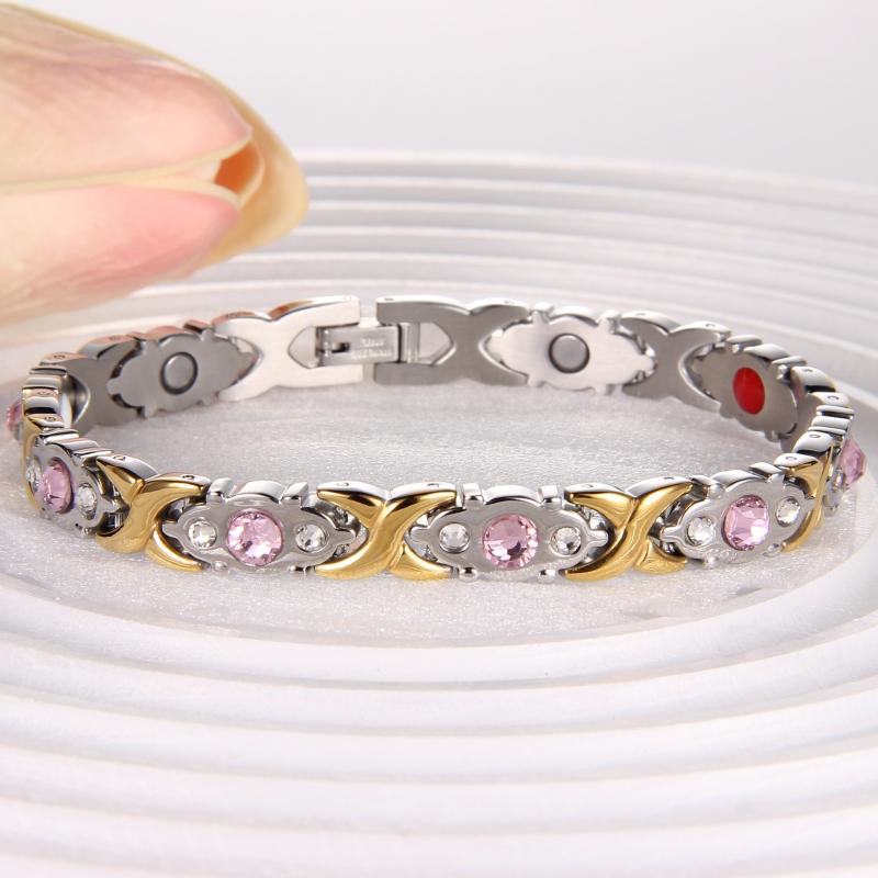 Adjustable Magnetic Bracelet with Crystals