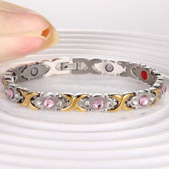 Adjustable Magnetic Bracelet with Crystals