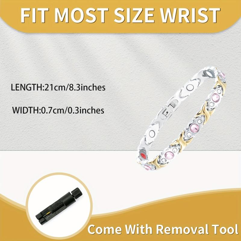 Adjustable Magnetic Bracelet with Crystals