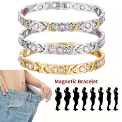 Adjustable Magnetic Bracelet with Crystals