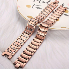 Pure Copper Magnetic Bracelet 3 Row Neodymium Magnets Adjustable Length