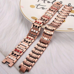 Pure Copper Magnetic Bracelet 3 Row Neodymium Magnets Adjustable Length