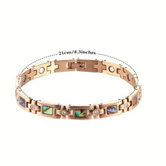 Titanium Steel Magnetic Bracelet for Women, Adjustable Links, Christmas Gift