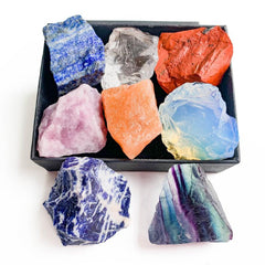 8pcs Natural Large Size Crystals & Gemstone Collection Box Chakra Stones Reiki
