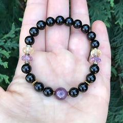 Empath Protection Bracelet Citrine Amethyst Holiday Gift