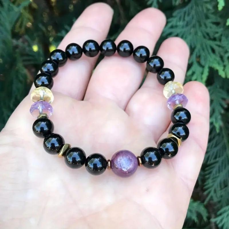 Empath Protection Bracelet Citrine Amethyst Holiday Gift