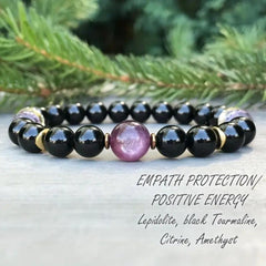 Empath Protection Bracelet Citrine Amethyst Holiday Gift