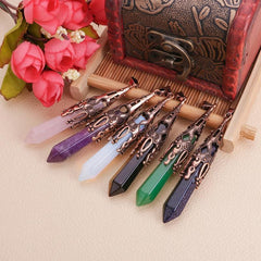 Natural Crystal Stone Necklace Enhance Psychic Abilities & Boost Energy
