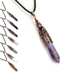 Natural Crystal Stone Necklace Enhance Psychic Abilities & Boost Energy
