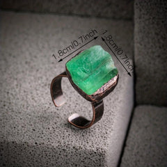 Raw Stone Adjustable Ring Third Eye Chakra Natural Crystal
