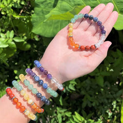 7 Chakra Bracelet Amethyst Clear Quartz Red Jasper Carnelian Citrine