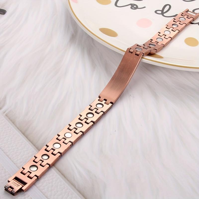 Pure Copper Magnetic Bracelet for Men Adjustable Wristband Father's Gift