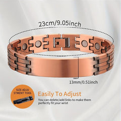 Pure Copper Magnetic Bracelet for Men Adjustable Wristband Father's Gift