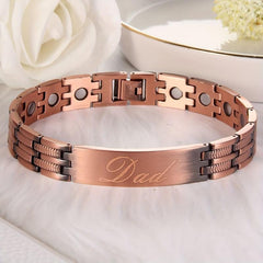 Pure Copper Magnetic Bracelet for Men Adjustable Wristband Father's Gift