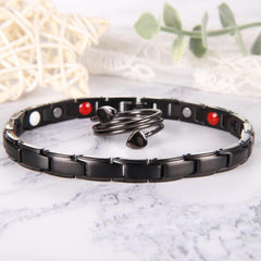 2pcs Women's Magnetic Bracelets & Copper Rings Set