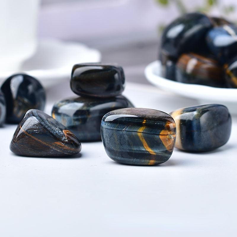 5pcs Tiger's Eye Tumbled Stone Natural Crystal Balancing Reiki Stone