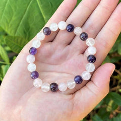Amethyst Clear Quartz Rose Quartz 8mm Crystal Bracelet