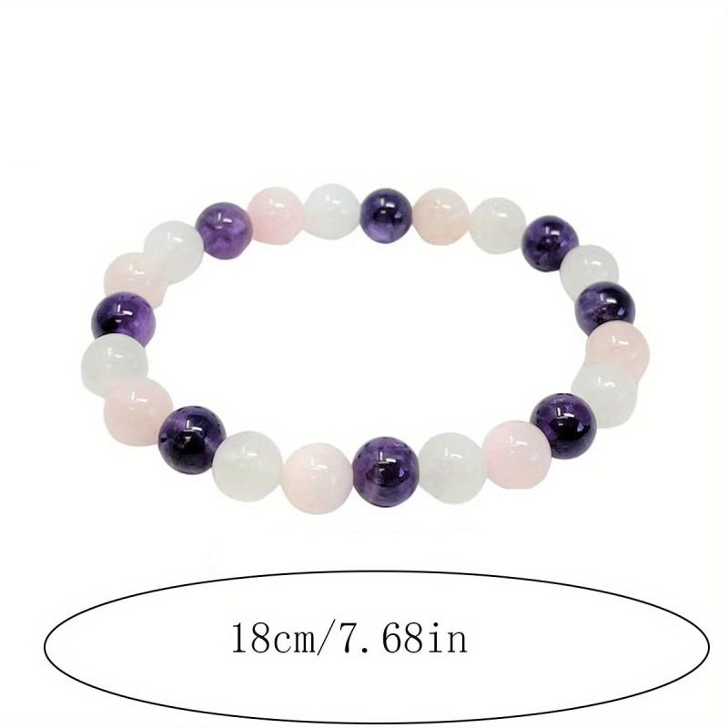 Amethyst Clear Quartz Rose Quartz 8mm Crystal Bracelet