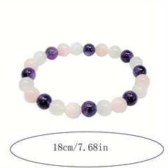 Amethyst Clear Quartz Rose Quartz 8mm Crystal Bracelet