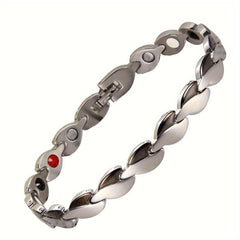 Women's Magnetic Love Heart Bracelet Titanium Steel Wristband Removal Tool Chris