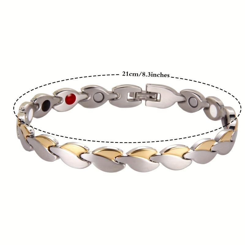 Women's Magnetic Love Heart Bracelet Titanium Steel Wristband Removal Tool Chris