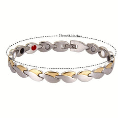 Women's Magnetic Love Heart Bracelet Titanium Steel Wristband Removal Tool Chris