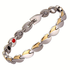 Women's Magnetic Love Heart Bracelet Titanium Steel Wristband Removal Tool Chris